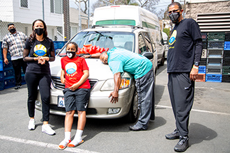 Myke and Sheenagh Scholl share a blessed opportunity to donate a car to Eric Perkins, a worker at the Long Beach Rescue Mission, Long Beach, California